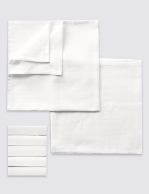 5 Pack White Muslin Squares